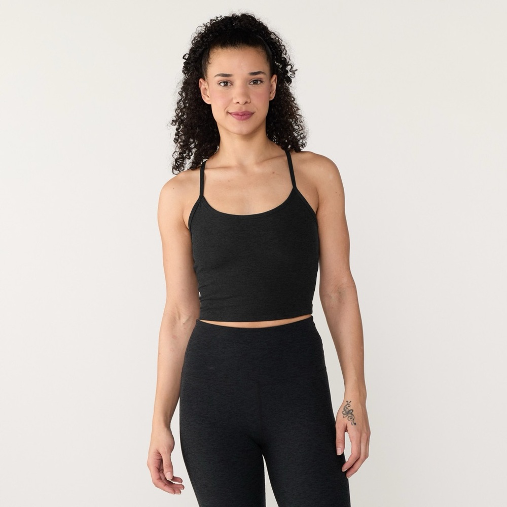 Beyond Yoga Spacedye Slim Racerback Cropped Tank Top Sz L *small cracking